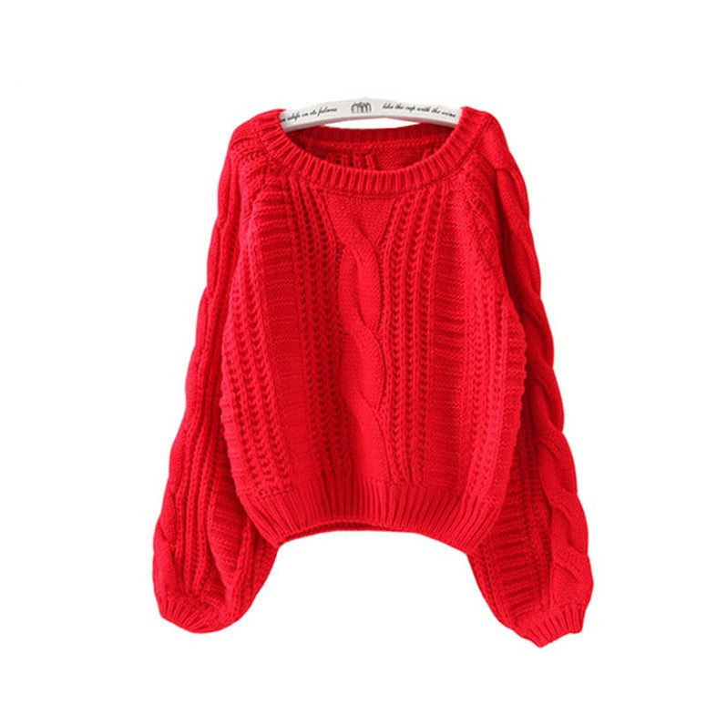 Damen Grobstrickpullover mit voluminösen Ärmeln und Zopfmuster Mirla-Eva Jonsson