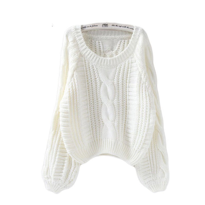 Damen Grobstrickpullover mit voluminösen Ärmeln und Zopfmuster Mirla-Eva Jonsson