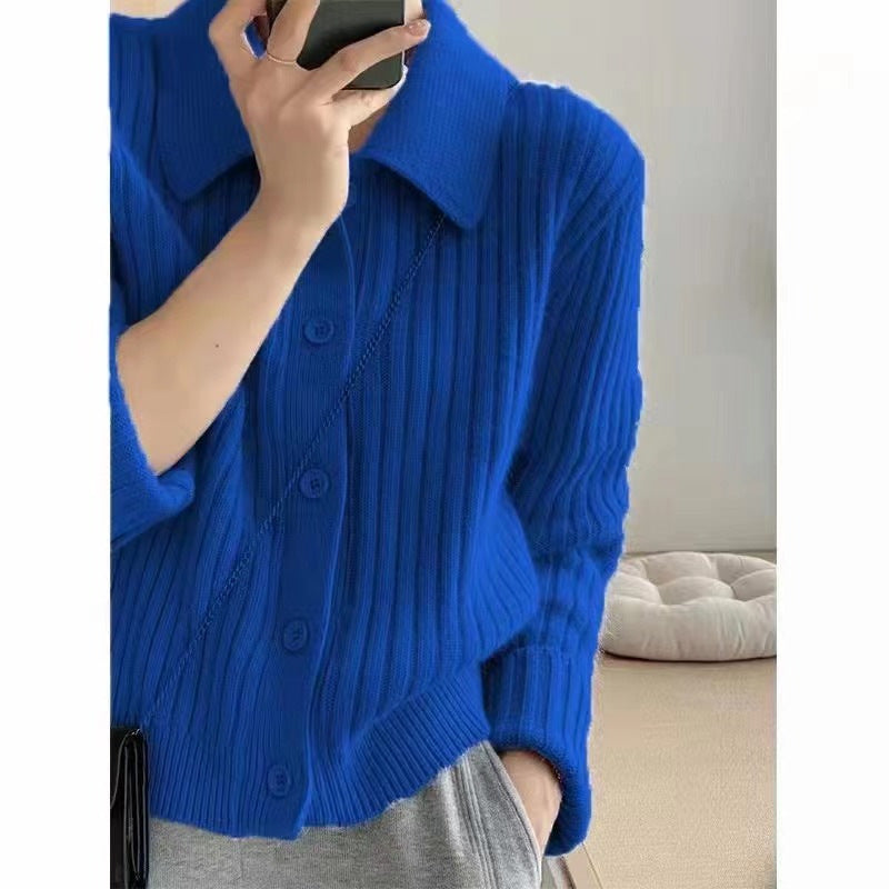 Damen Grov stickad cardigan med trendig knapplist och vid passform Eva Jonsson-Eva Jonsson
