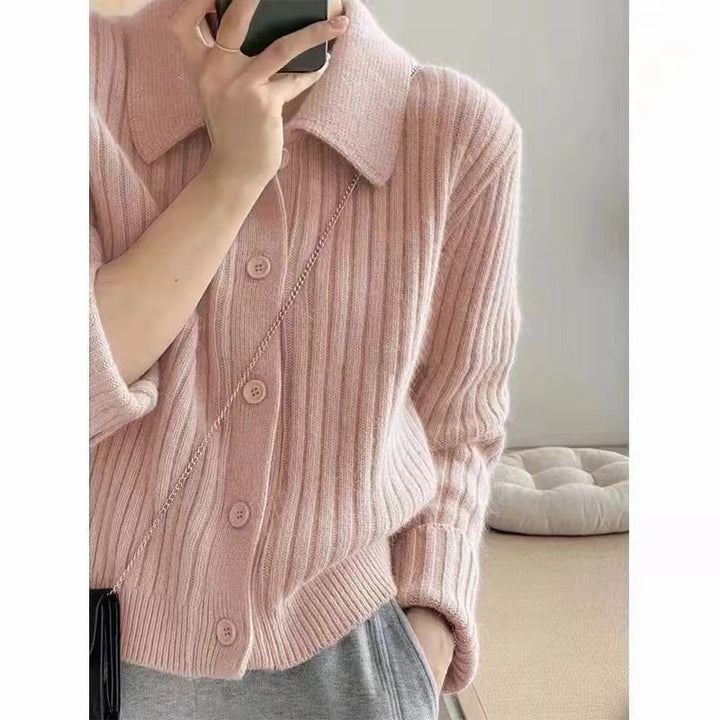 Damen Grov stickad cardigan med trendig knapplist och vid passform Eva Jonsson-Eva Jonsson