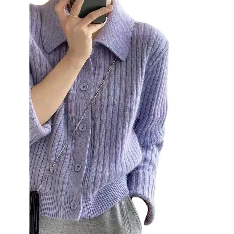 Damen Grov stickad cardigan med trendig knapplist och vid passform Eva Jonsson-Eva Jonsson