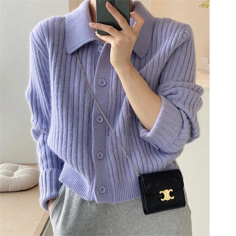 Damen Grov stickad cardigan med trendig knapplist och vid passform Eva Jonsson-Eva Jonsson