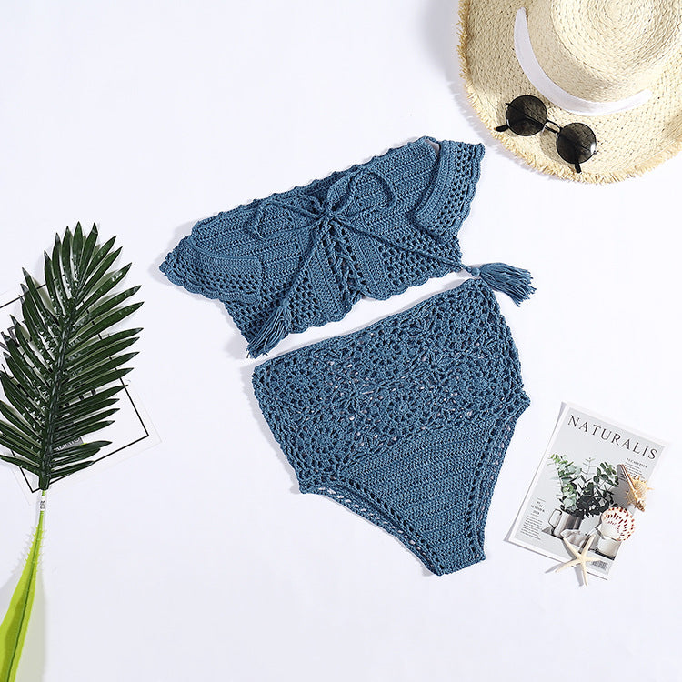 Damen Häkel-Bikini-Set mit dekorativen Fransen und trendigem Oberteil Mirla-Eva Jonsson