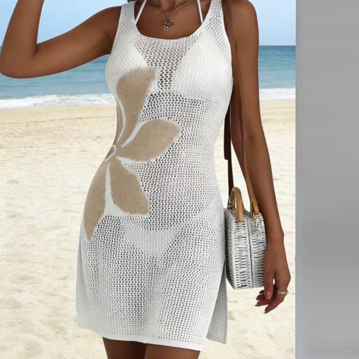 Damen Häkel-Strandkleid mit floralem Muster Mirla-Eva Jonsson