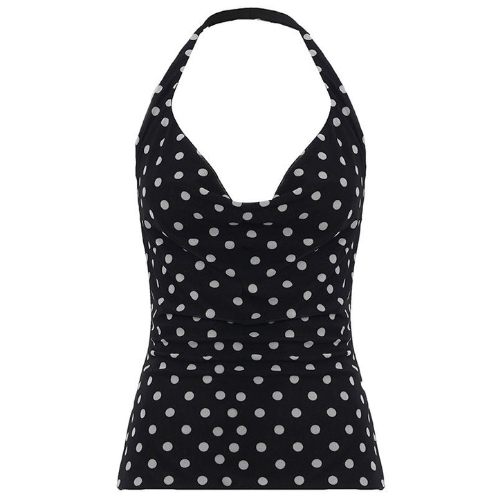 Damen Haltertop med polka-dots design och figurnära passform Mirla-Eva Jonsson