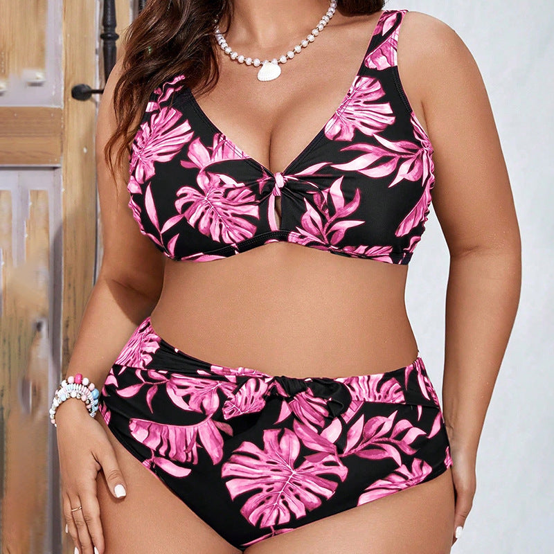 Damen Hög midja bikini med blommönster och bekväm passform Mirla-Eva Jonsson