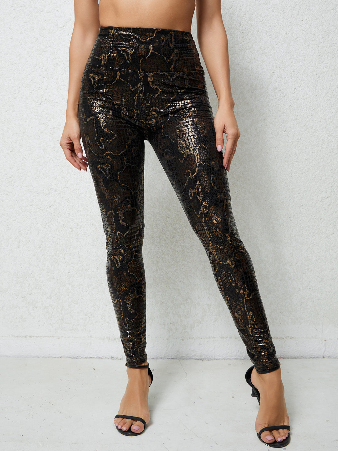 Damen Högblanka Leggings i Orm-mönster Mirla-Eva Jonsson