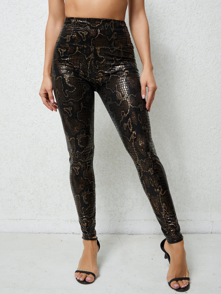 Damen Högblanka Leggings i Orm-mönster Mirla-Eva Jonsson