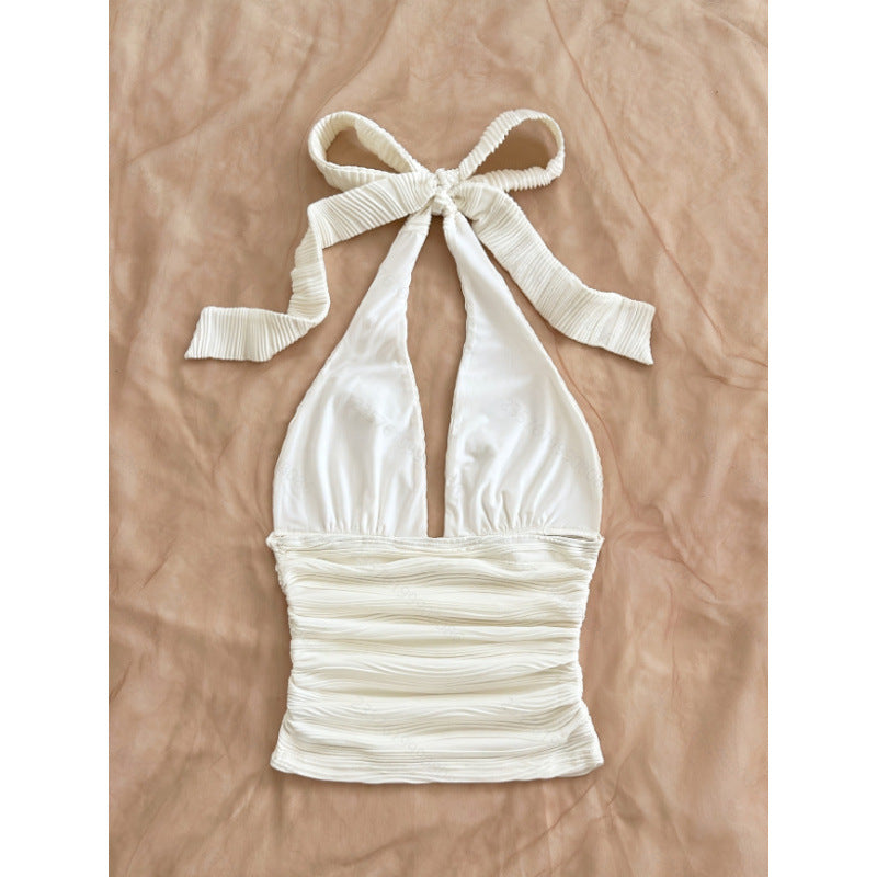 Damen Högflexibelt Crop-Top med sömlös design och volanger Mirla-Eva Jonsson