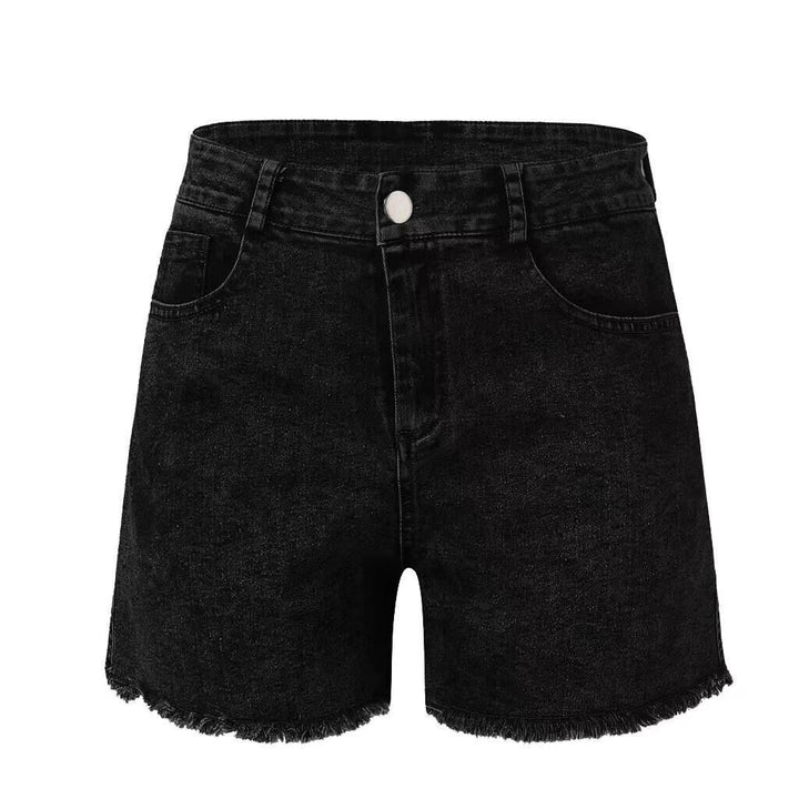 Damen Högmidjade Jeansshorts med fransig fåll Mirla-Eva Jonsson