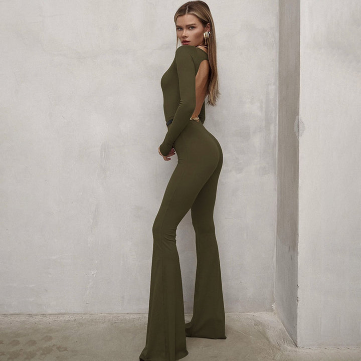 Damen Jumpsuit mit schulterfreiem Design und weitem Bein Mirla-Eva Jonsson