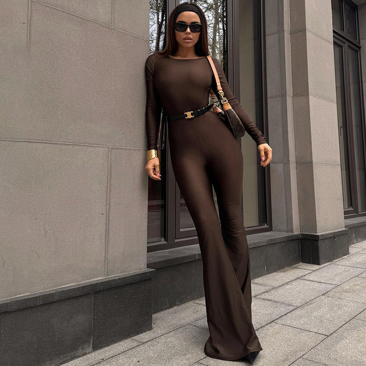 Damen Jumpsuit mit schulterfreiem Design und weitem Bein Mirla-Eva Jonsson