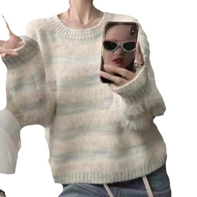 Damen Kuscheliger Strickpullover mit trendigem Farbverlauf und voluminösen Ärmeln Mirla-Eva Jonsson