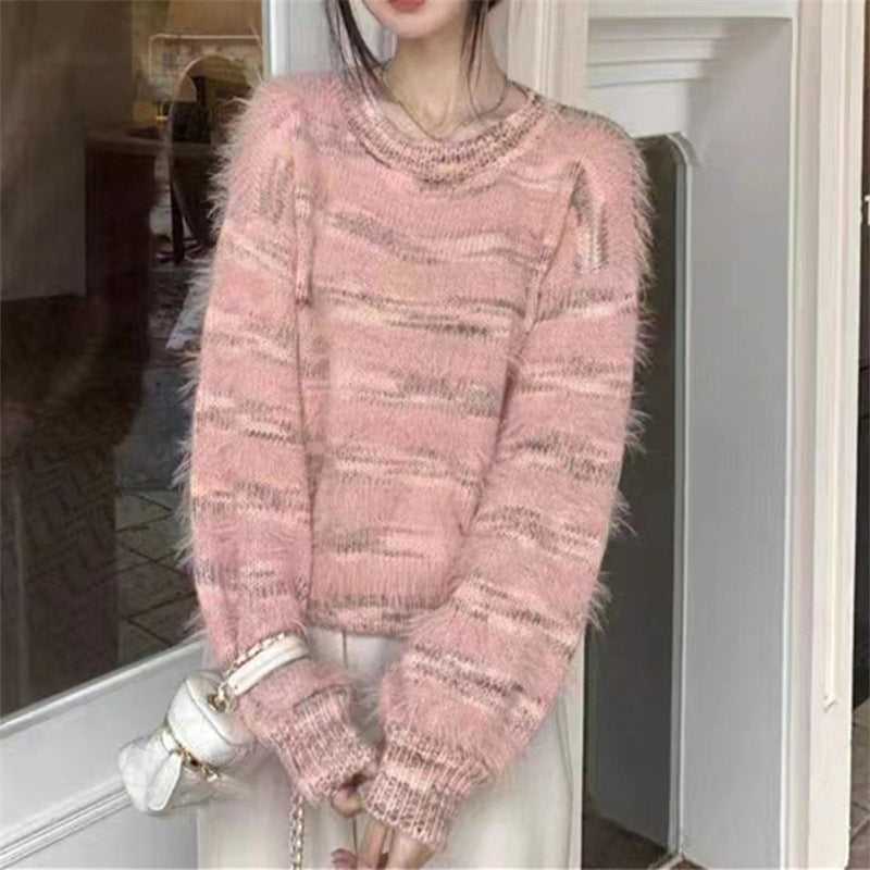 Damen Kuscheliger Strickpullover mit trendigem Farbverlauf und voluminösen Ärmeln Mirla-Eva Jonsson