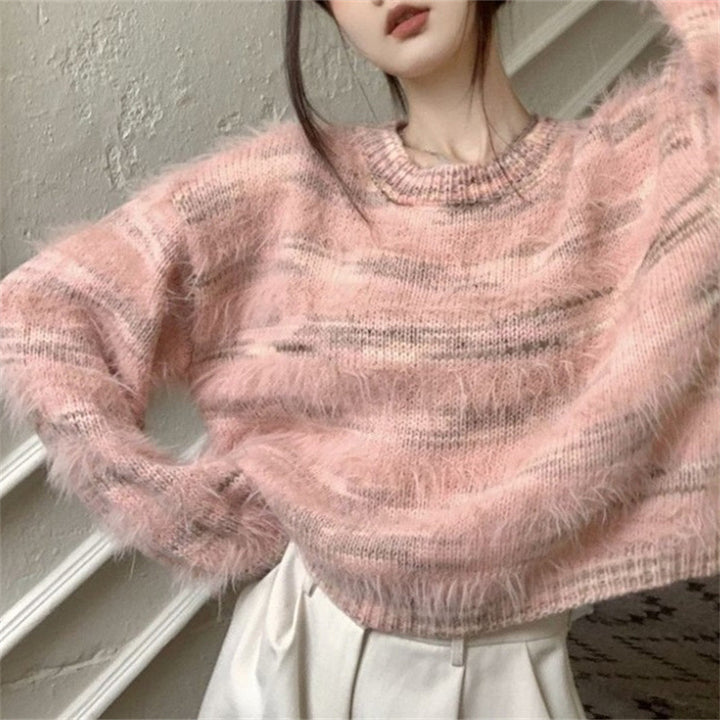 Damen Kuscheliger Strickpullover mit trendigem Farbverlauf und voluminösen Ärmeln Mirla-Eva Jonsson