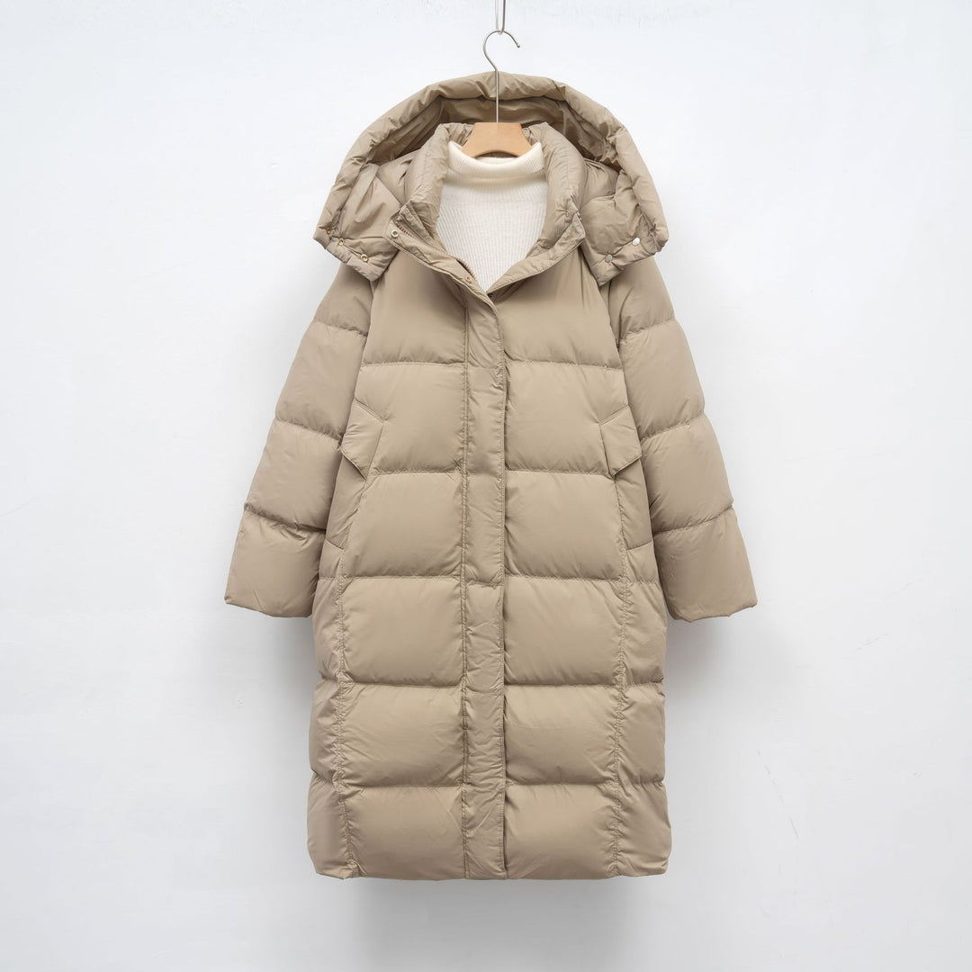 Damen Lange Daunenjacke mit verstellbarer Kapuze und luxuriösem Innenfutter Mirla-Eva Jonsson