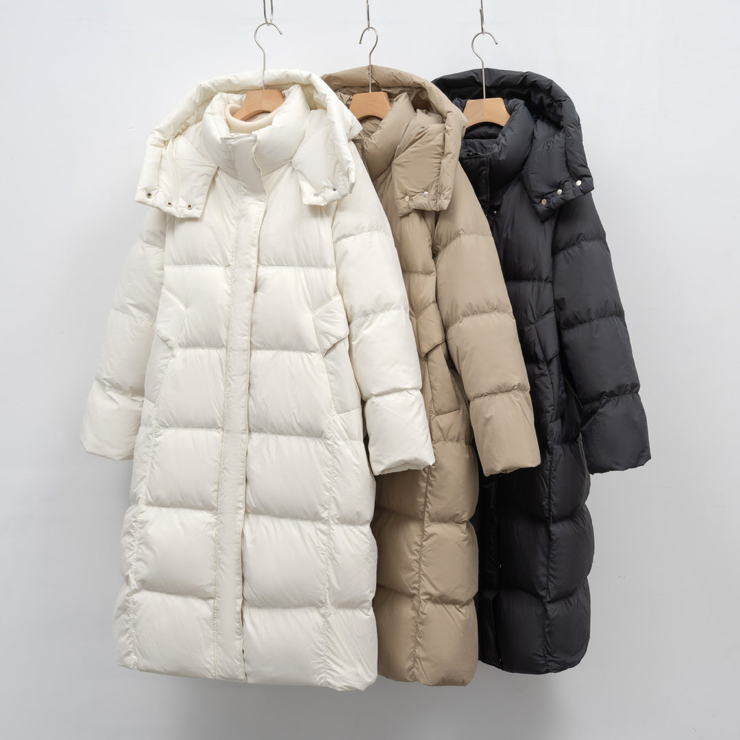 Damen Lange Daunenjacke mit verstellbarer Kapuze und luxuriösem Innenfutter Mirla-Eva Jonsson
