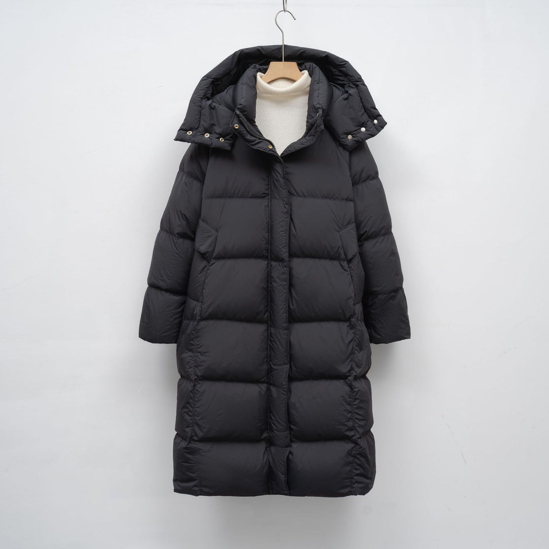 Damen Lange Daunenjacke mit verstellbarer Kapuze und luxuriösem Innenfutter Mirla-Eva Jonsson