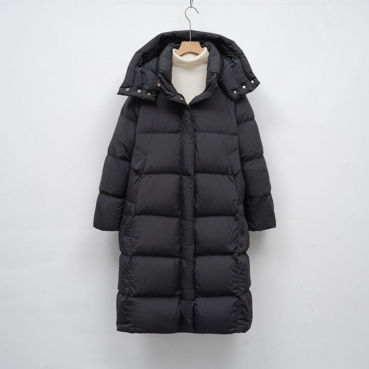 Damen Lange Daunenjacke mit verstellbarer Kapuze und luxuriösem Innenfutter Mirla-Eva Jonsson