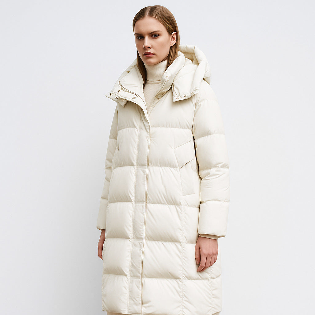 Damen Lange Daunenjacke mit verstellbarer Kapuze und luxuriösem Innenfutter Mirla-Eva Jonsson