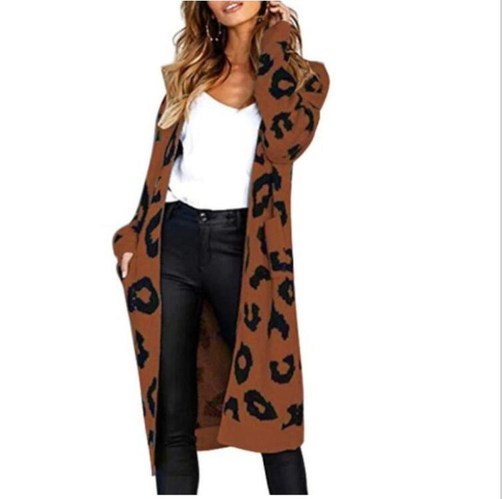 Damen Langstrickjacke mit trendigem Leopardenmuster Mirla-Eva Jonsson