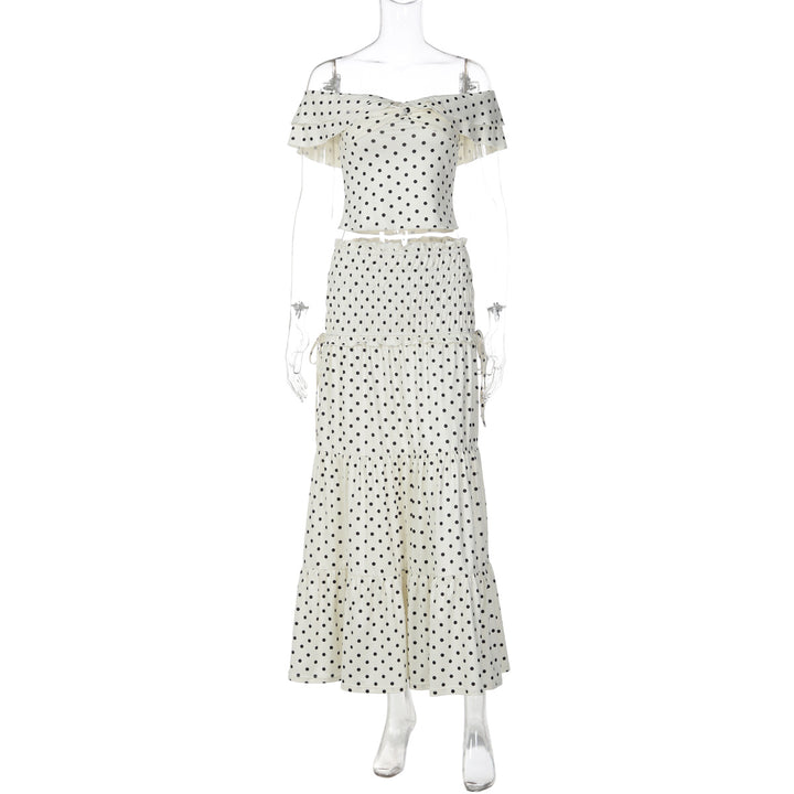 Damen Lekfull Maxiklänning med off-shoulder design och voluminösa volanger Mirla-Eva Jonsson