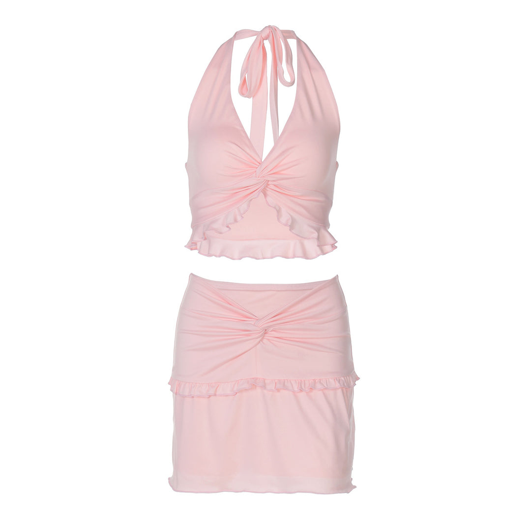 Damen Lekfullt Crop-Top och Mini kjol Set Mirla-Eva Jonsson