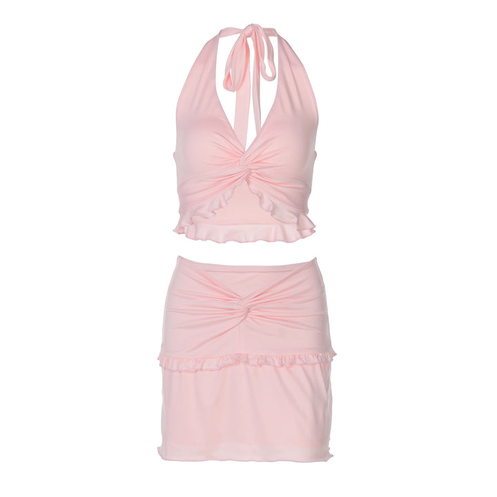 Damen Lekfullt Crop-Top och Mini kjol Set Mirla-Eva Jonsson