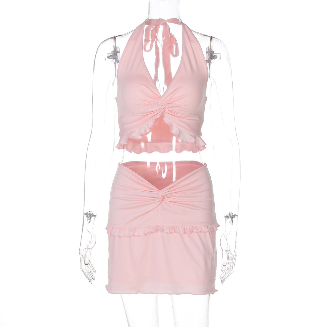 Damen Lekfullt Crop-Top och Mini kjol Set Mirla-Eva Jonsson