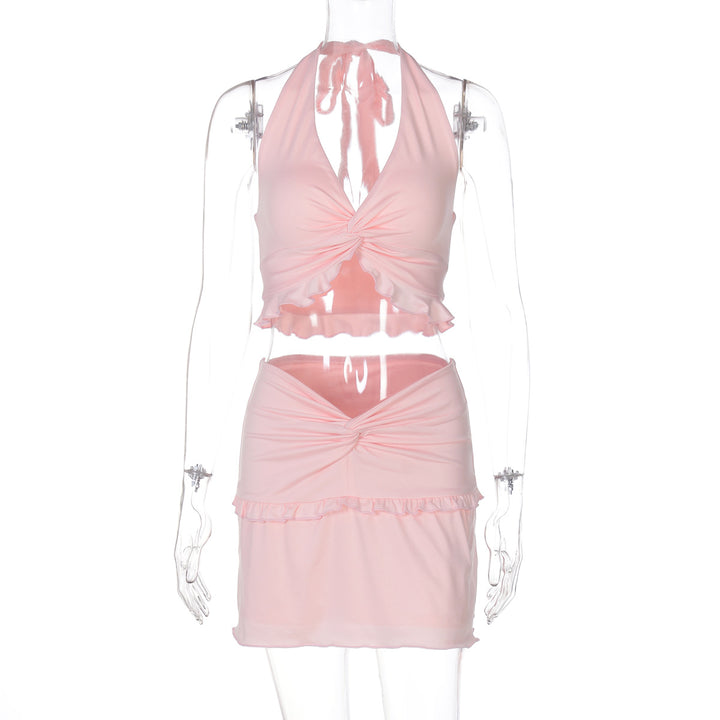 Damen Lekfullt Crop-Top och Mini kjol Set Mirla-Eva Jonsson