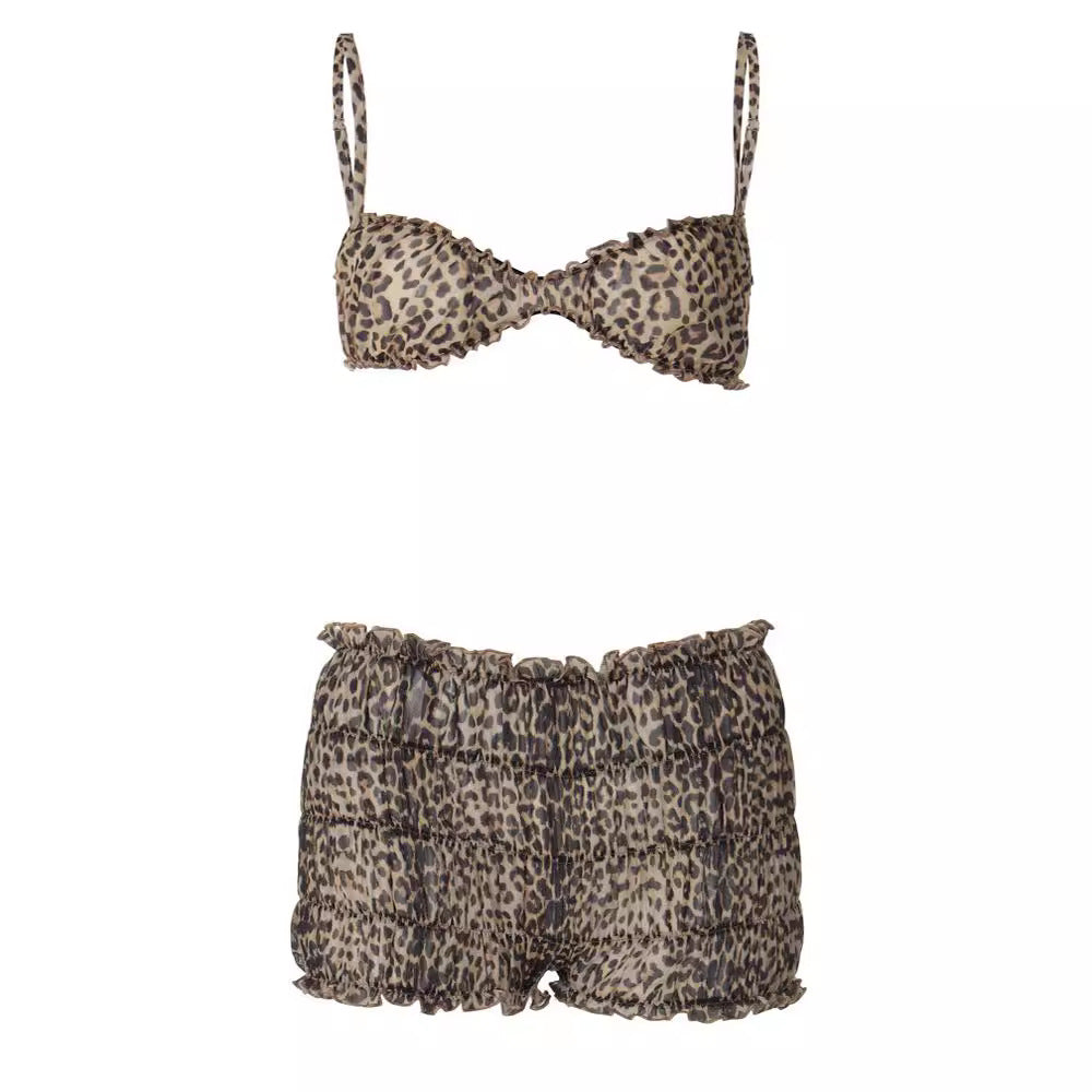 Damen Leo-Muster Bikini Set mit Rüschendetails Mirla-Eva Jonsson