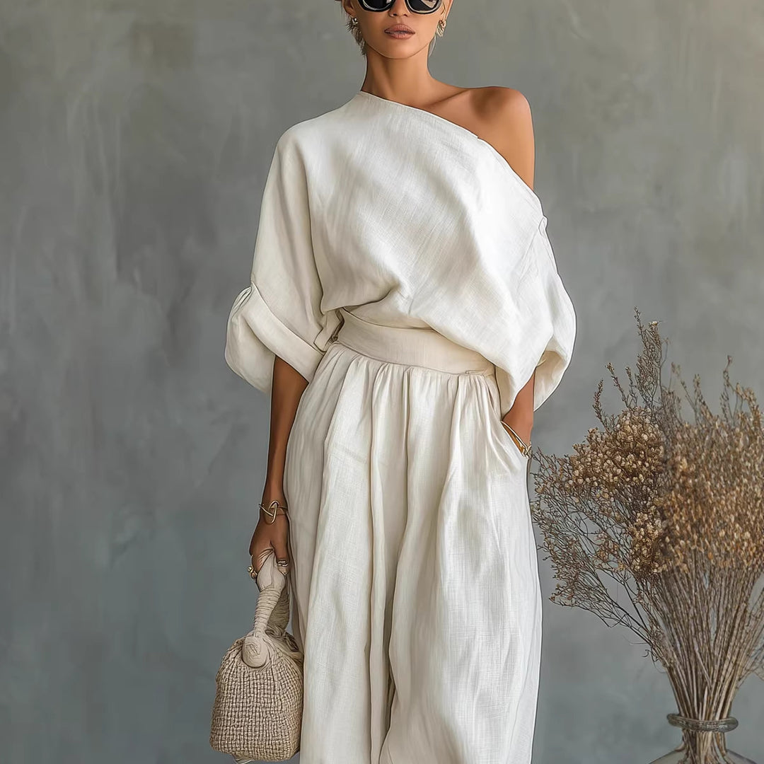 Damen Lifestyle Jumpsuit mit einseitigem Ausschnitt und lockerer Silhouette Mirla-Eva Jonsson