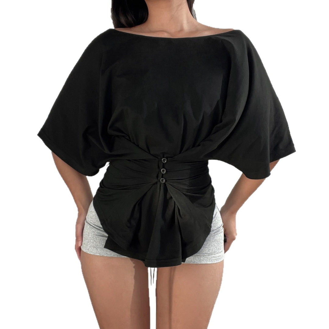 Damen Loose Top mit modischem Reißverschluss-Design Mirla-Eva Jonsson