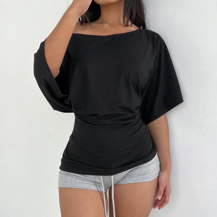 Damen Loose Top mit modischem Reißverschluss-Design Mirla-Eva Jonsson