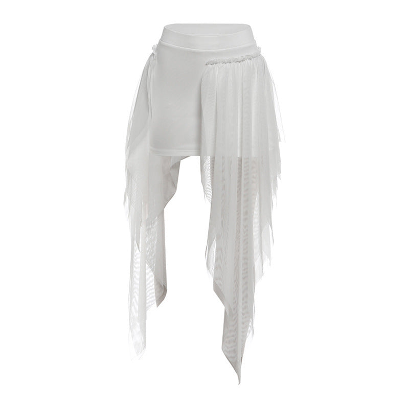 Damen Maxi-Kjol med flödande chiffon och asymmetrisk skärning Mirla-Eva Jonsson