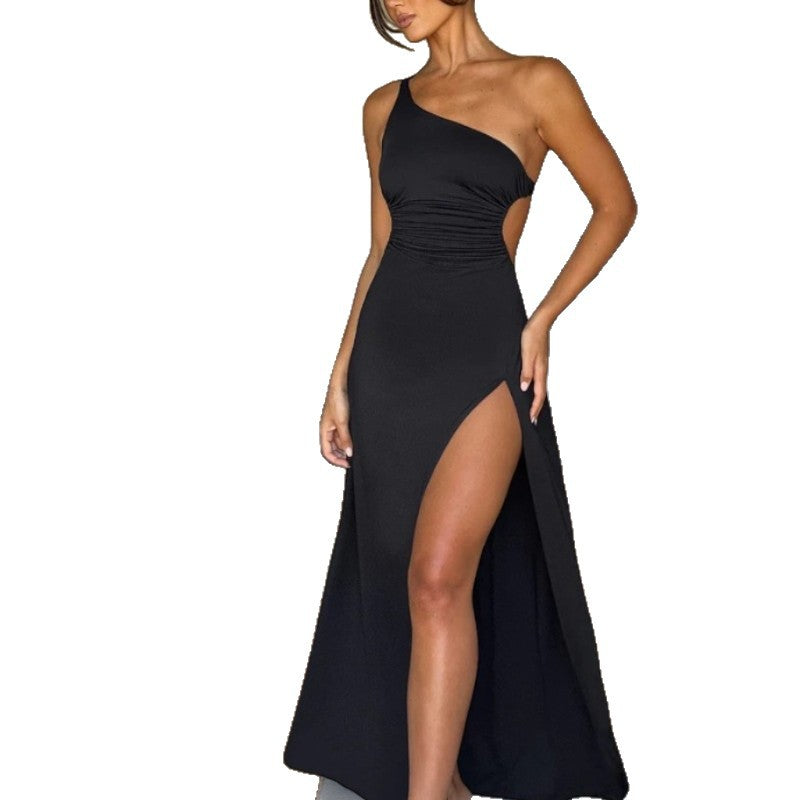 Damen Maxi-Klänning med asymmetrisk utskärning och eleganta delningssömmar Mirla-Eva Jonsson
