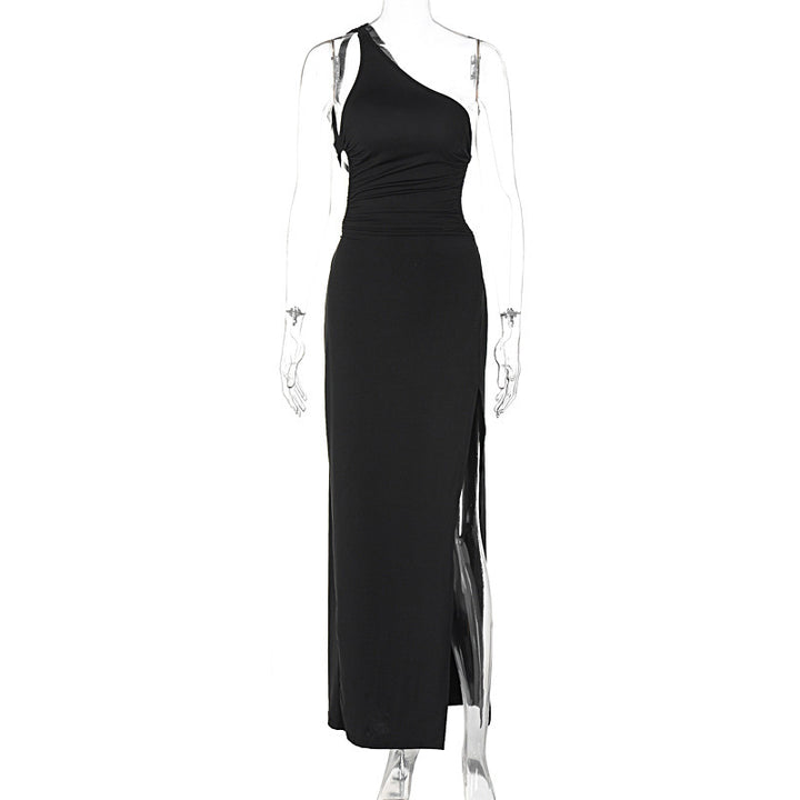 Damen Maxi-Klänning med asymmetrisk utskärning och eleganta delningssömmar Mirla-Eva Jonsson