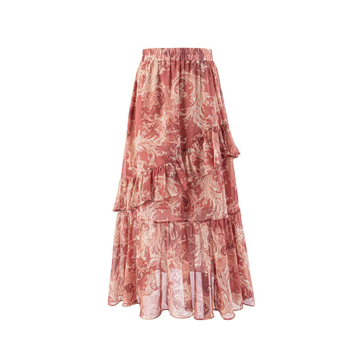 Damen Maxi-kjol med voluminöst lagerdesign Mirla-Eva Jonsson