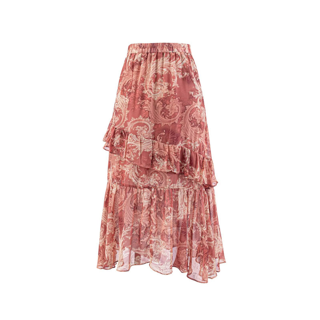 Damen Maxi-kjol med voluminöst lagerdesign Mirla-Eva Jonsson