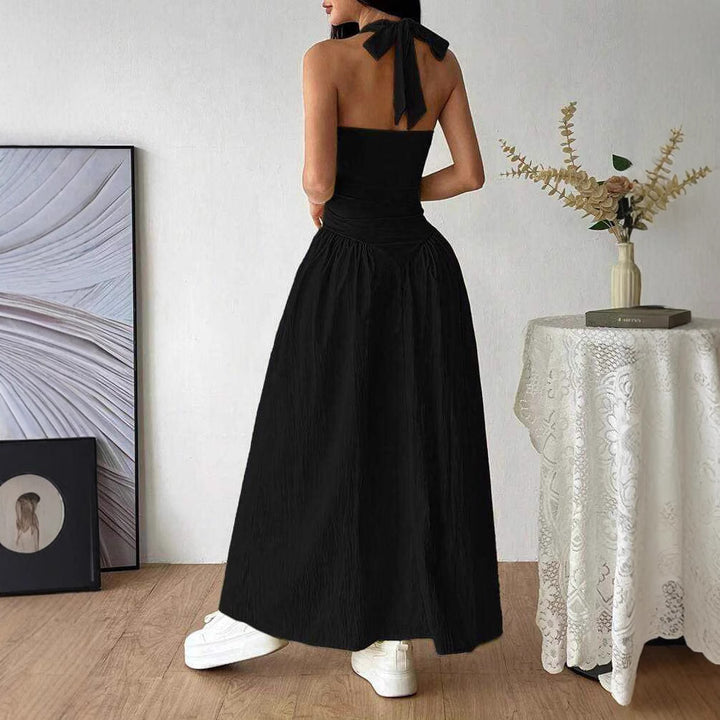 Damen Maxi-klänning med bärlös design och voluminös kjol Eva Jonsson-Eva Jonsson
