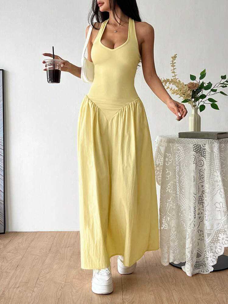 Damen Maxi-klänning med bärlös design och voluminös kjol Eva Jonsson-Eva Jonsson
