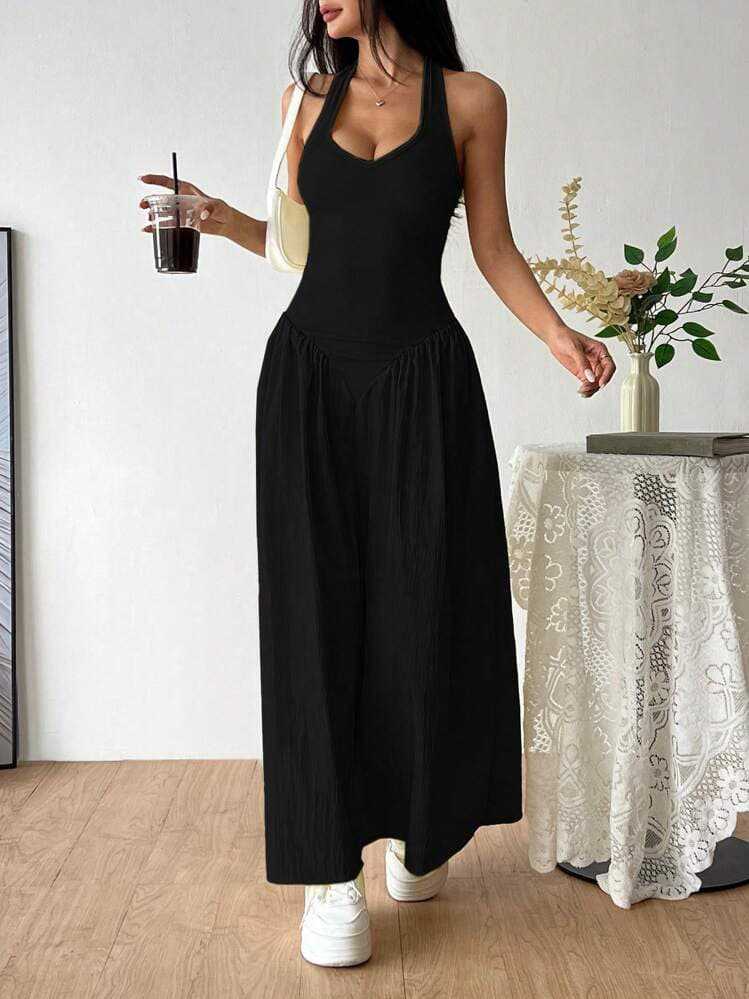 Damen Maxi-klänning med bärlös design och voluminös kjol Eva Jonsson-Eva Jonsson