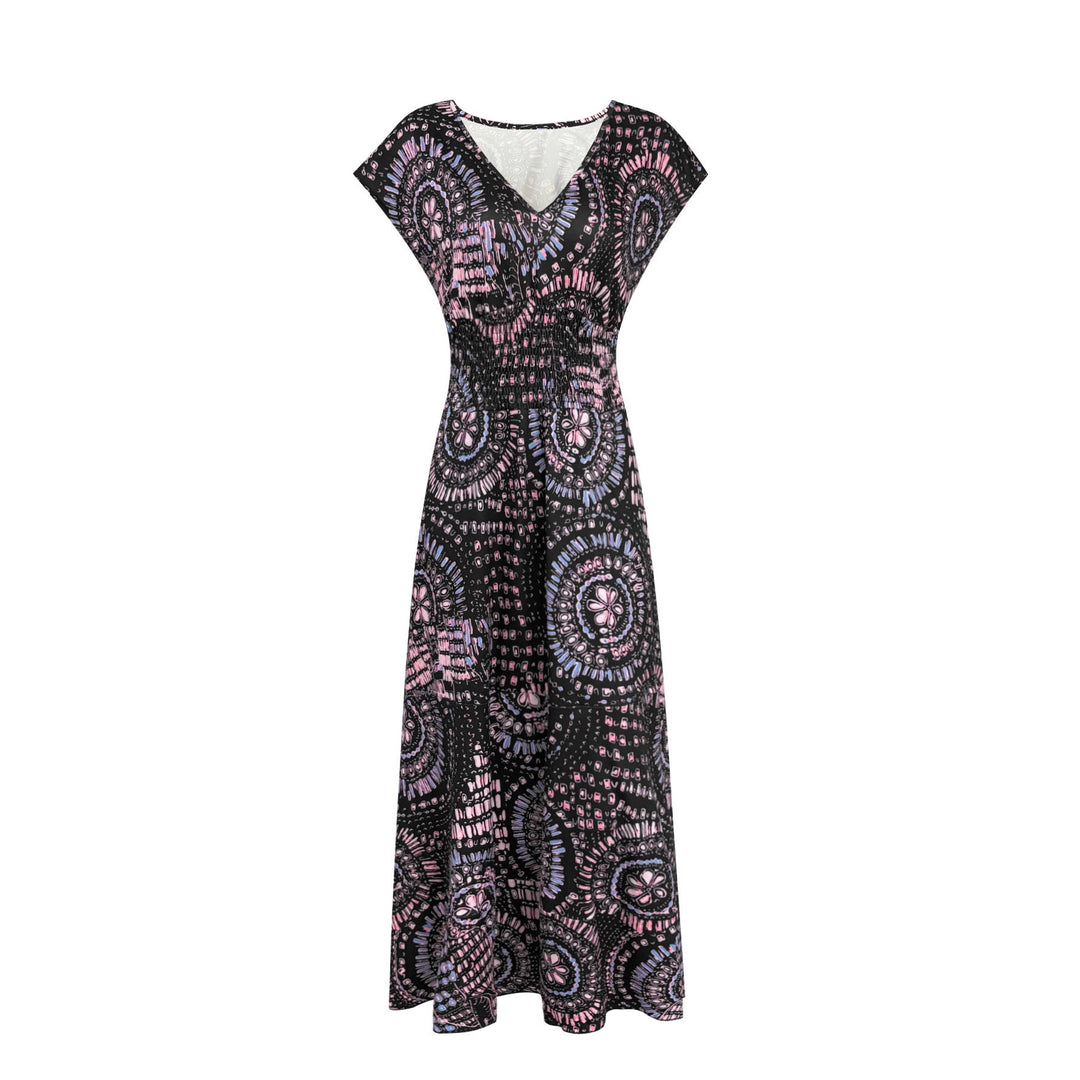 Damen Maxi-klänning med blommig design och smickrande V-hals Mirla-Eva Jonsson