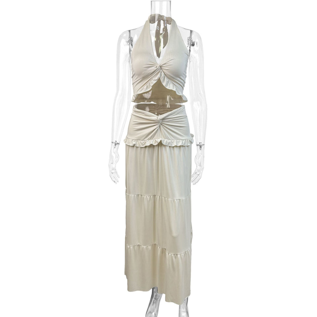 Damen Maxi-skirt med croptop design och volangdetaljer Mirla-Eva Jonsson