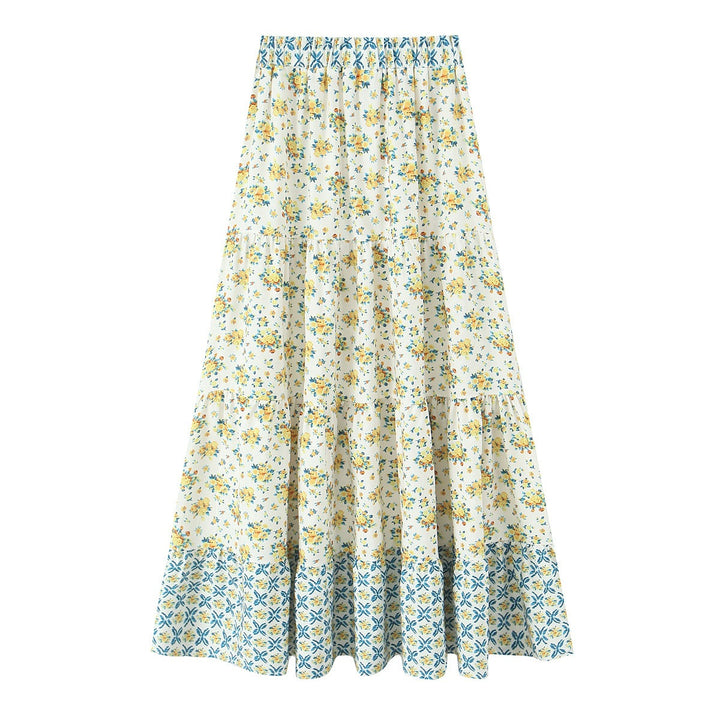Damen Maxikjol med lekfullt patchwork-mönster och voluminös silhuett Mirla-Eva Jonsson