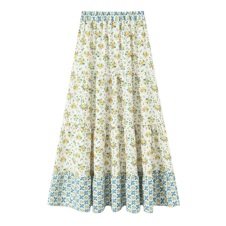Damen Maxikjol med lekfullt patchwork-mönster och voluminös silhuett Mirla-Eva Jonsson