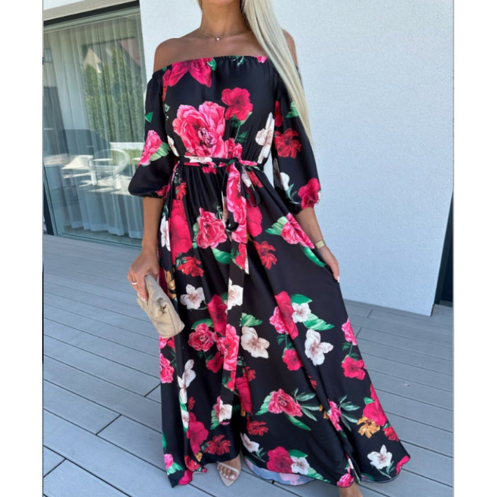Damen Maxikläder med off-shoulder design och voluminösa ärmar Eva Jonsson-Eva Jonsson