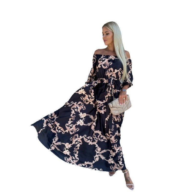 Damen Maxikläder med off-shoulder design och voluminösa ärmar Eva Jonsson-Eva Jonsson