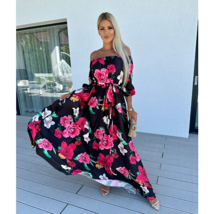 Damen Maxikläder med off-shoulder design och voluminösa ärmar Eva Jonsson-Eva Jonsson