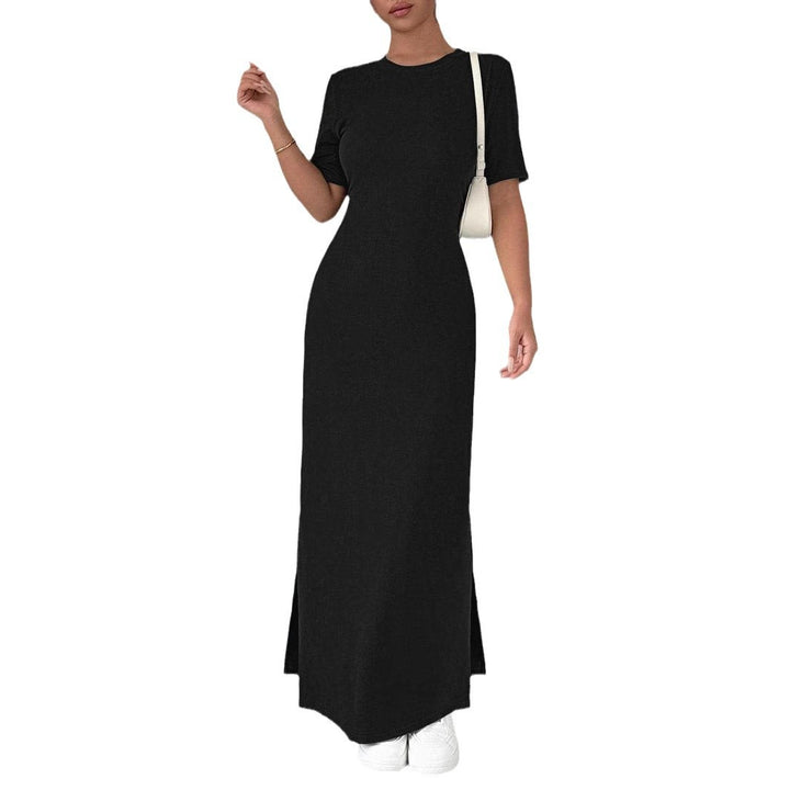 Damen Maxikleid av mjuk bomullsblandning med sidoflik Eva Jonsson-Eva Jonsson